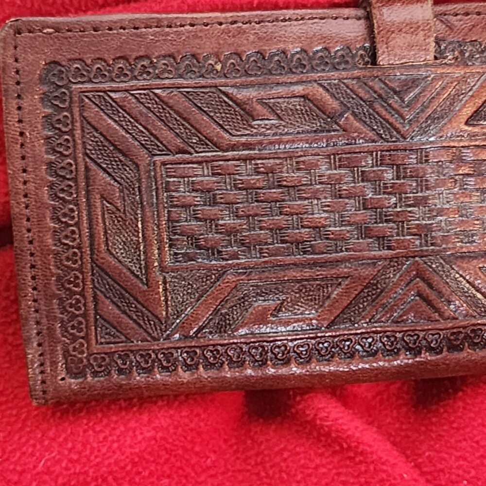 Genuine Handmade Hair-on-Hide Leather Hand Tooled from Mexico Picture Wallet - Picture 10 of 16
